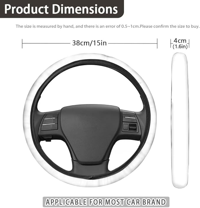 AFPANQZ Boho Flower Pattern Auto Steering Wheel Covers Sweat Absorption Comfort Grip Anti-Slip Safety Stretch-on 14-15 inch Easy Fix Machine Washable Steering Wheel Protection