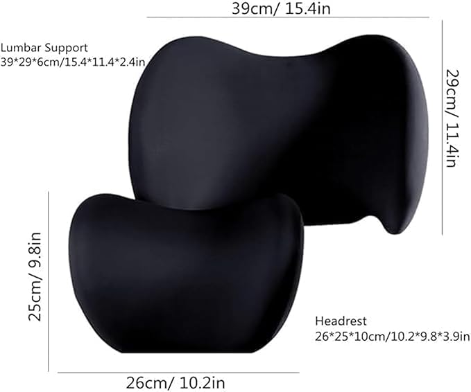 Car Lumbar Support Pillow Neck Pillow Set for Tesla Model 3 2017 2018 2019 2020 2021 2022 2023,Softness Cushion Neck Back Pain Relief Seat Accessories,Pink