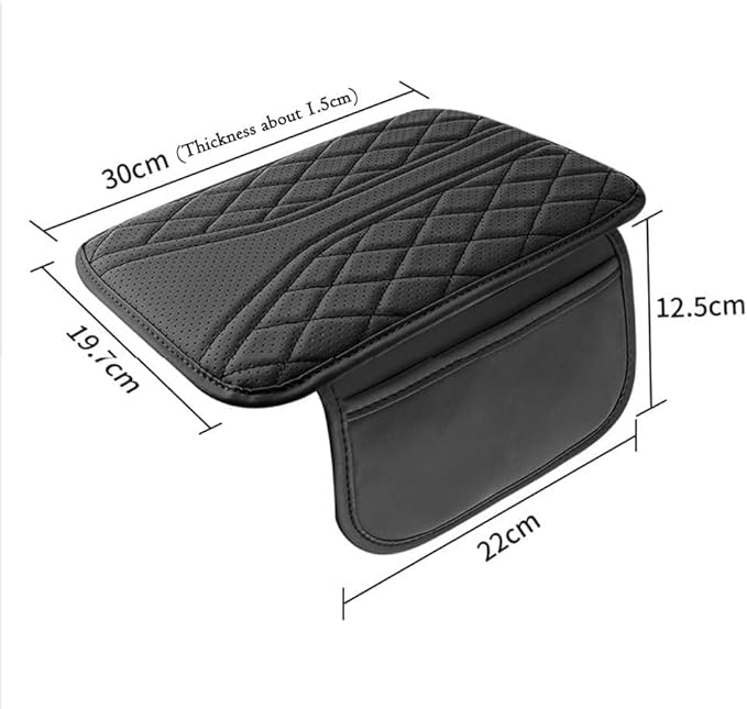 Car Center Console Cover for Lexus RX 350 2021-2023, Leather Memory Foam Auto Armrest Cover Cushion Pad with 2 Storage Bags Non-Slip Universal Interior Accessories,Gray
