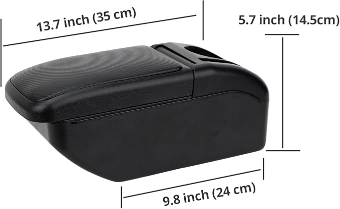 AULPHIKE Compatible with Nissan Note Armrest 2016-2018 Car Center Console Organizer Armrests Double Layer Storage with USB Ports(Carbon Fiber Style)