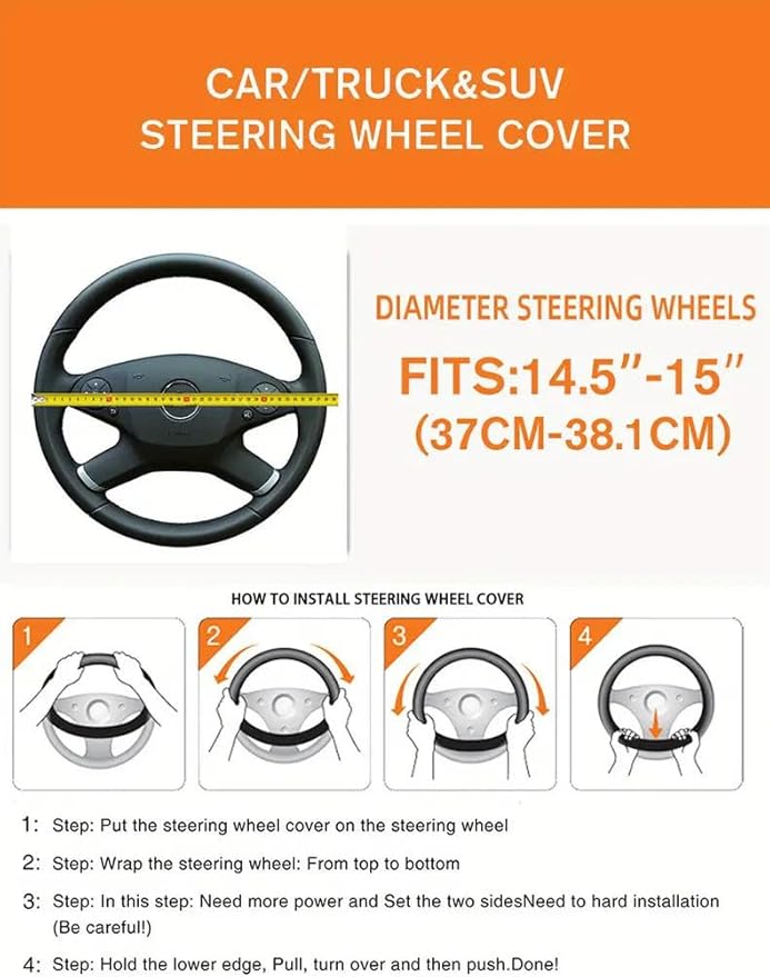 Elastic Stretch Steering Wheel Cover,Warm in Winter and Cool in Summer, Universal 15 inch, Microfiber Breathable Ice Silk, Anti-Slip, Odorless, Easy Carry (Beige)