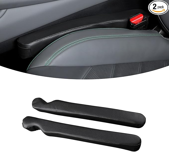 2Pack Leather Seat Gap Filler, Fill The Gap Between Seat and Console, Car Crevice Catcher Blocker Stop Things from Dropping, Universal Gap Stopper Crack Plug for Car SUV Truck (Blue)