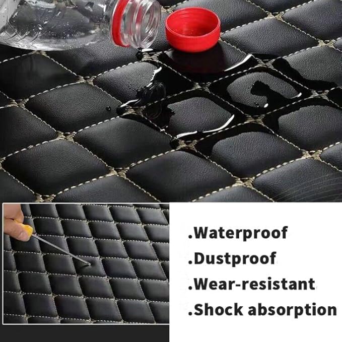 Car Floor Mats Automotive Floor Mats Vehicle Specific All Weather Protection Custom Compatible with Most of 98% Cars SUVs (Red Beige)