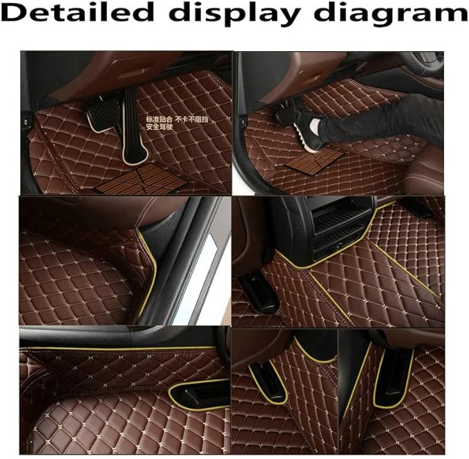 KaiLaiCarCustom Automotive Car Floor Mats for 99.99% Sedan SUV Sports Car Men Women Protection Full Coverage Pads Anti-Slip Leather Floor Lining (Black + Blue bar, E- Diamond + Strip +Color Bars)