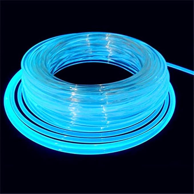 10ft Super Bright MMA Plastic Optic Fiber Side Glow for LED Light Source - Soft Optical Guide Strip, Transparent Material (Diameter 0.47in)