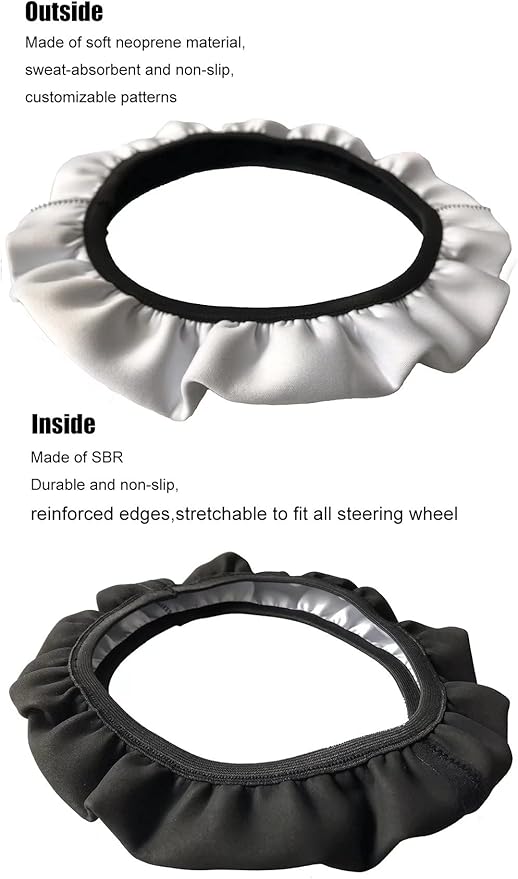 AFPANQZ America Flag Deisgn Car Steering Wheel Covers Non-Slip Universal 14 to 15 inch Fit Almost Cars Steering Wheel Cover Elastic Protection Sweat Absorption Automotive Decor