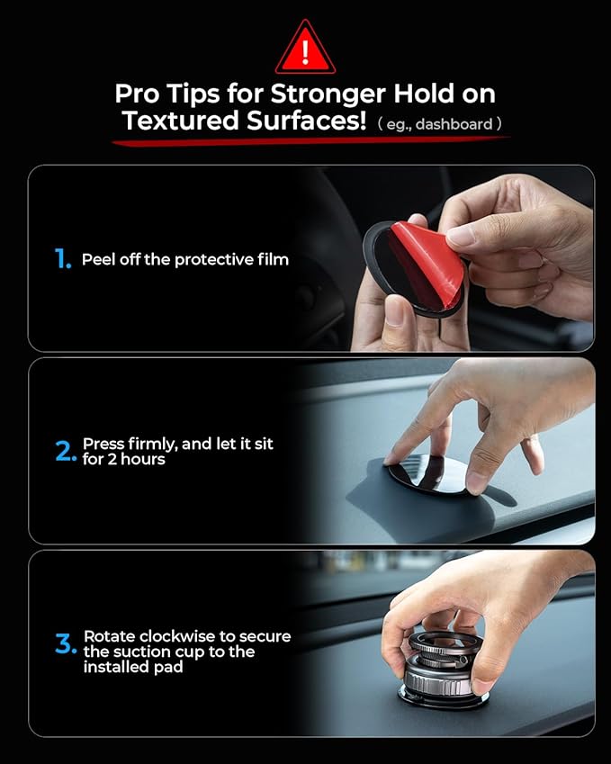 2026 Ultimate Vacuum Magnetic Car Phone Holder – 109+ LBS Super Strong Suction & 2800+ GF Magnetic Grip, 360° Rotation Dashboard/Windshield/Mirror Mount for iPhone 12–17&Samsung, Quick Lock, Black