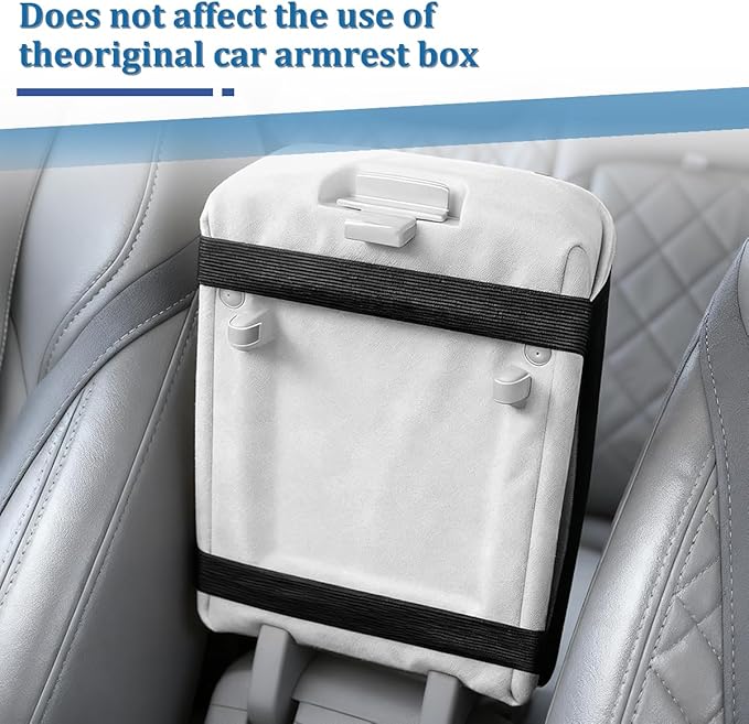 Car Center Console Cover, Fluffy Soft Vehicle Middle Console Arm Rest Cushion Pad, Furry Automotive Interior Armrest Seat Box Protector Decoration Accessories, Universal Fit (Coffee)