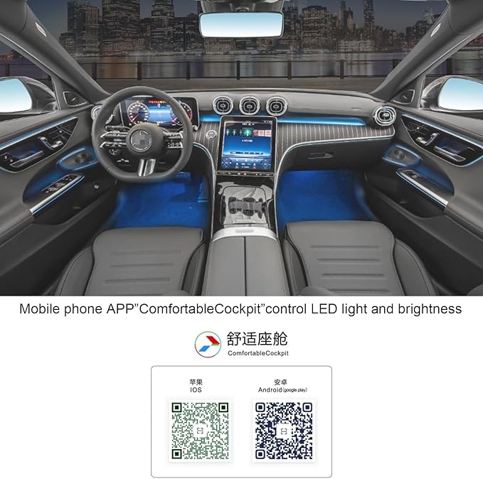 Interior Ambient Light Package 64 colors Replacement for new Benz GLC Class X254 W254 2023-2025year (CVS-8056-C-G)