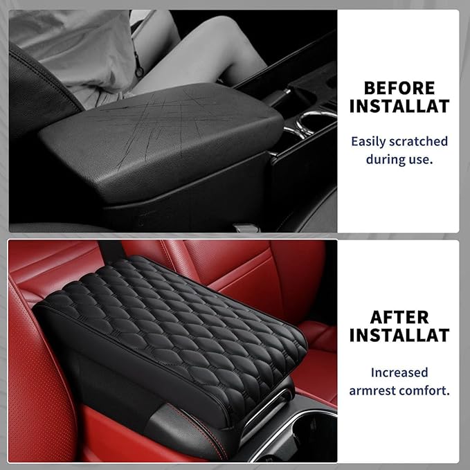 Auto Armrest Cushion Pads for Lincoln Town Car III(1998-2003) Accessories Car Centre Console Armrest Pad Durable Material and Easy to Clean-is Waterproof and Anti-Scratch