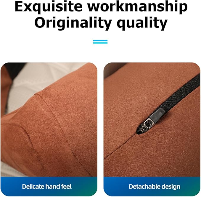 Car Headrest Neck Pillow, Suede Soft Comfortable Vehicle Seat Support Head Rest Pillow Cushion for Driving, Automotive Interior Accessories, Universal for SUV Sedan Truck (Beige)