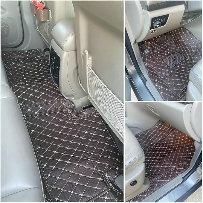 Customize Car Floor Mats for 99% Sedan SUV Sports Car All Weather Leather Full Coverage Waterproof Non-Slip Vehicle Lining Pads (Blue)