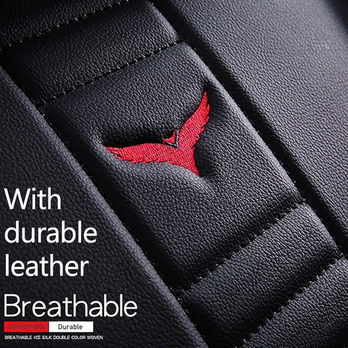 for Toyota CHR Seat Covers 2018-2026, Full Coverage Customized Car Seat Covers, Premium Leather Waterproof Stain-Resistant Easy to Install (Luxury 2 Seats, Black&Red)