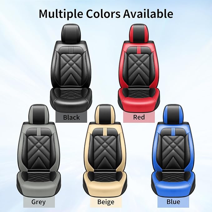 CX-70 Car Seat Covers Fit for Mazda CX-70 2025-2026, Full Coverage Premium Leather Waterproof Breathable Seat Covers, Automotive Seat Protectors, Airbag Compatible(2 Front Seats, Black Beige)