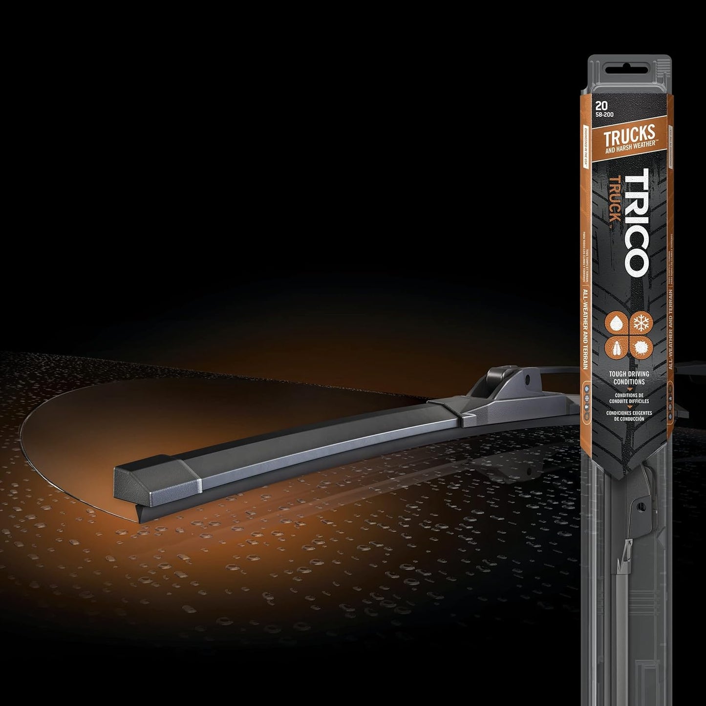 TRICO Solutions™ Truck 22 Inch & 21 Inch Pack of 2 High Performance Automotive Replacement Windshield Wiper Blade for Select Dodge, Nissan, Honda, Toyota, and Cadillac Models (58-2221)