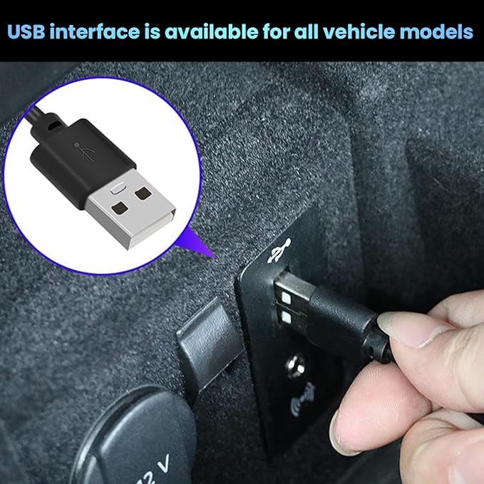 BESULEN Car Interior LED Lights, Automotive Ambient Neon Light Kit with USB Port, Car Accessories, Gifts for Men and Women, 4 in 1 Decoration Lights for Car, Garden, Home, Party(Green)
