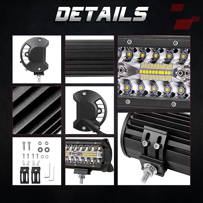 OFFROADTOWN 18inch LED Light Bar Off Road Driving Lights Fog Light Waterproof Work Light Bumper Lights for Truck Pickup UTV SUV Bronco Can-Am