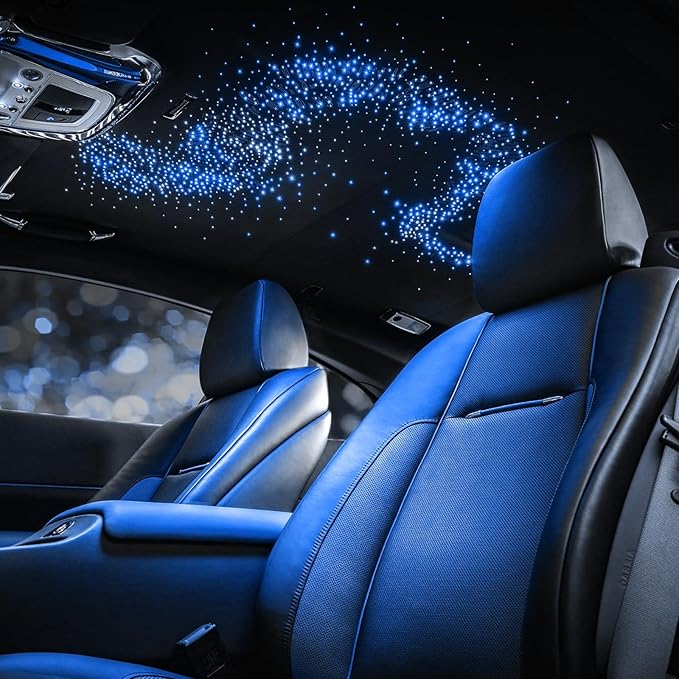 CHINLY 570pcs Starlight Headliner Kit,Twinkle Star Lights for Car Ceiling,APP Star Light Headliner Kit,Music Mode Starlights Headliner Kit,Fiber Optic Lights Star Light, (0.03in+0.04in+0.06in)*9.8ft