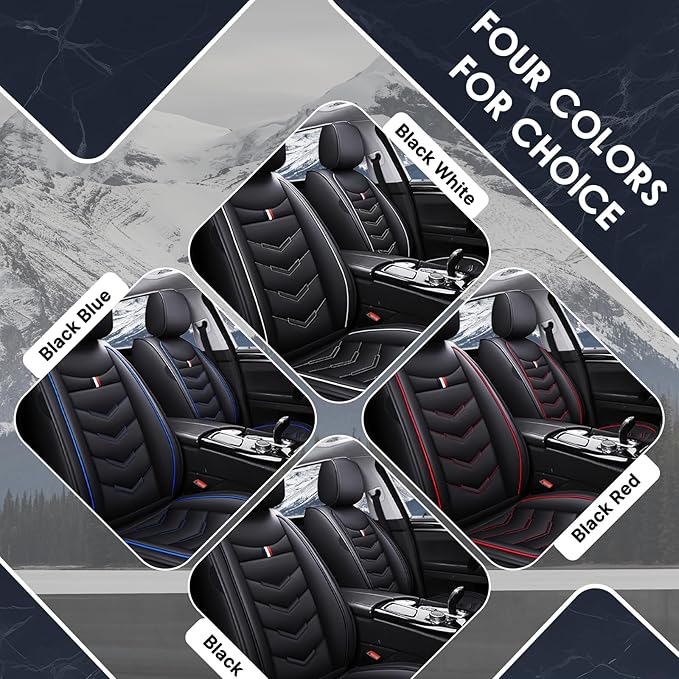 Car Seat Cover for Chevrolet Camaro 2000-2024, Durable Wear Resistant Waterproof Vehicle Cushion Cover, Breathable No Odor Premium Leather Vehicle Seat Covers.(Standard,Black Blue)