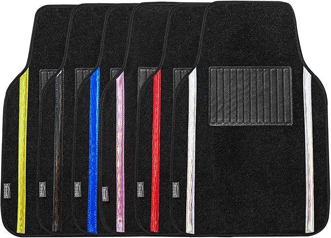 FH Group Universal Fit Car Floor Mats ā All-Purpose Carpet Floor Mats & Protectors for Cars, SUVs & Trucks, Durable Automotive Carpet Mats, Blue & Black