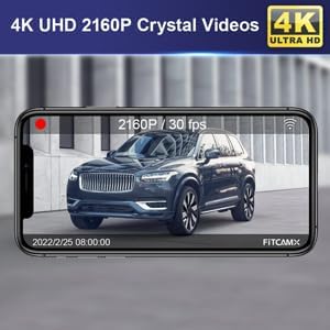 Fitcamx Front 2K+Rear 1080P Dash Cam Adapts for for Volvo XC90 2023-2026 Plug-in Hybrid B5 B6 T8 (Model B), OEM Style, Dual HD Video, WiFi & APP, Loop Recording, G-Sensor, Easy to Use, 64GB Card