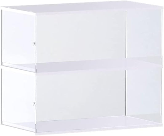 Choowin 2 Layer Acrylic Display Case for Lego Cars (McLaren P1, Ferrari SP3, Bugatti Chiron, Porsche 911, Lamborghini) & 1/8 Diecast Cars - Dustproof Assemble Display Case with Door (White)