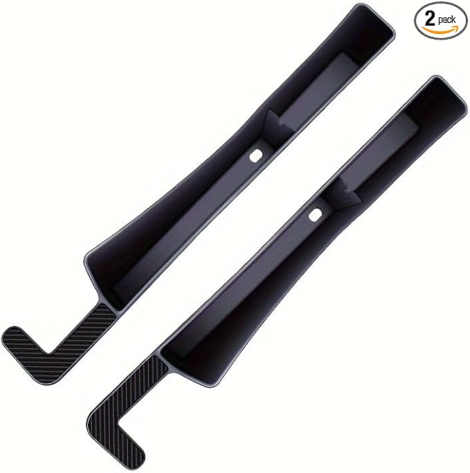 2pcs car seat Gap Filler,car seat Gap Filler Organizer, car Organizer for seat Gap with 2 Storage Areas,Carbon Black