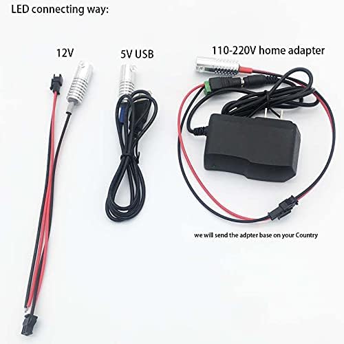 2mm 5meters Car Home LED Ambient Plastic Optic Fiber Light Source Kit Tool Free (110-220V Adapter,Cool Blue)