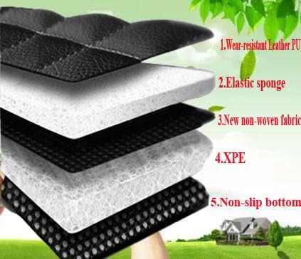 Car Floor Mats for 99% Cars, Trucks and SUVs Full Coverage Pads Protection Non-Slip Leather Floor Liners (Black/Red)