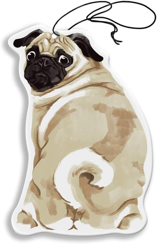 WIRESTER Hanging Air Freshener for Car, Home, Bathroom, Office, Decorative Charm Ornaments, Pug Dog
