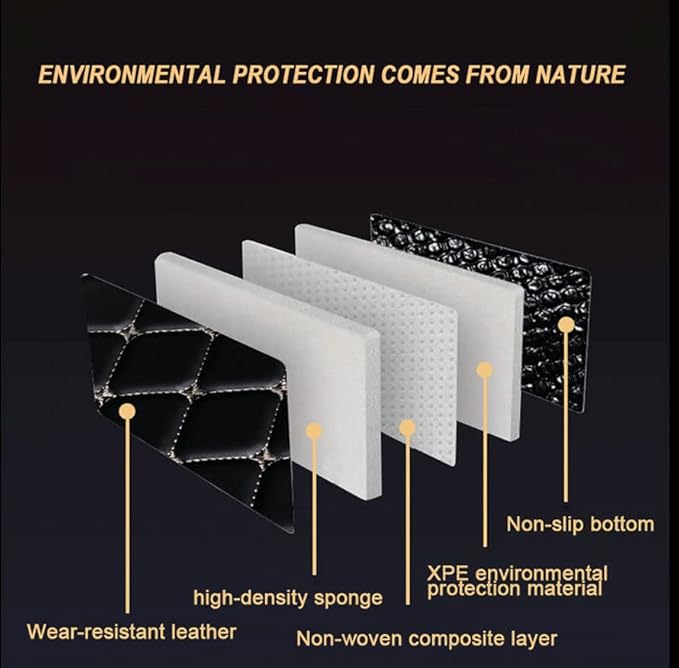 Car Floor Mats Automotive Floor Mats Vehicle Specific All Weather Protection Custom Compatible with Most of 98% Cars SUVs (Beige and Black)