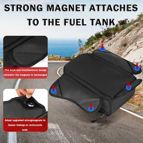 Motorcycle Tank Bag for BMW G310GS G310R G310 RG 310 GS G 310R, Magnetic & Strap Mount Tank Bag for Motorcycles, Motorcycle Touring Navigation Luggage Bag Tank Bags, B Magnetic