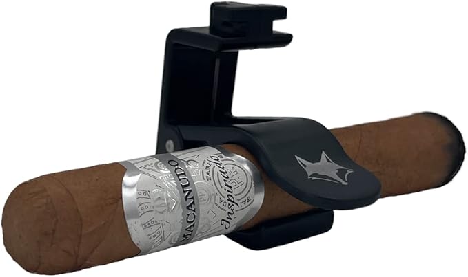 Desert Fox Golf Phone Caddy + Cigar Holder – Adjustable Golf Cart Phone Mount with Secure Cigar Clip – Hands-Free GPS & Golf App Access – Fits All Phones & Cigars (Blue)