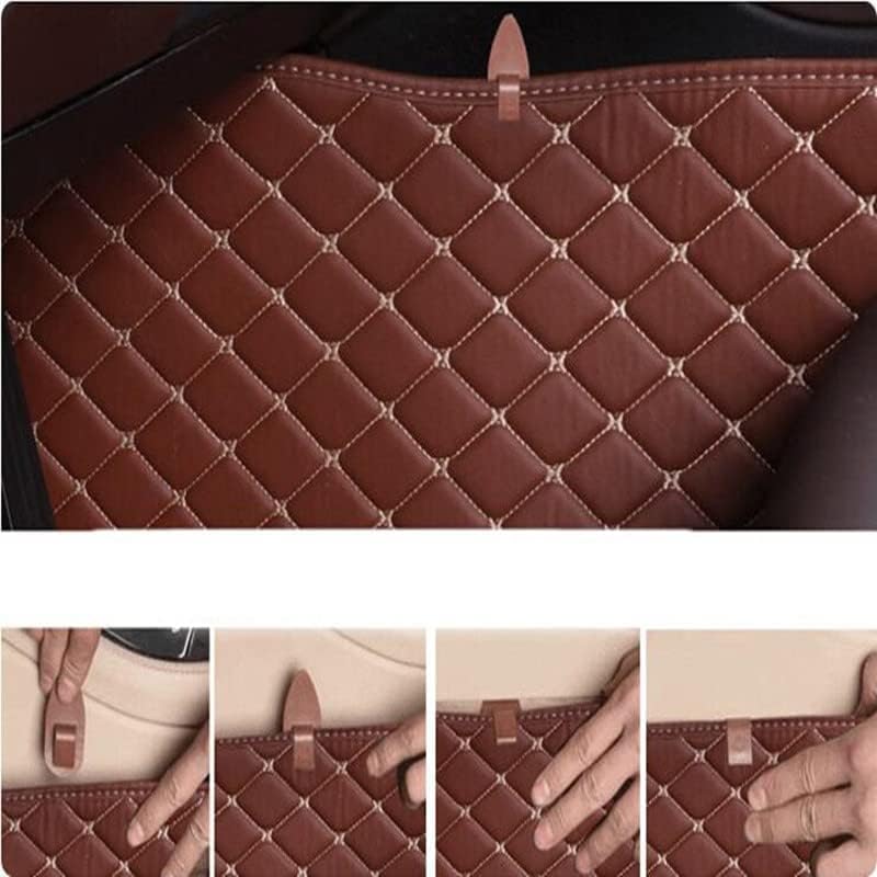 Custom All-Weather Protection Luxury Leather Floor Mats for Cars SUVs Trucks According Anti-Slip Leather Floor mats ﻿ (22,Orange and Black Beige)