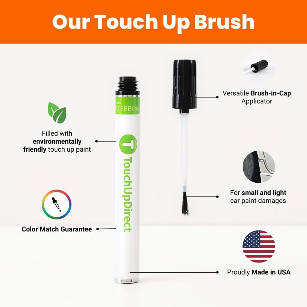 TouchUpDirect 8R3 Pacific Blue Metallic Compatible with Toyota Exact Match Touch Up Paint Brush - Essential Kit