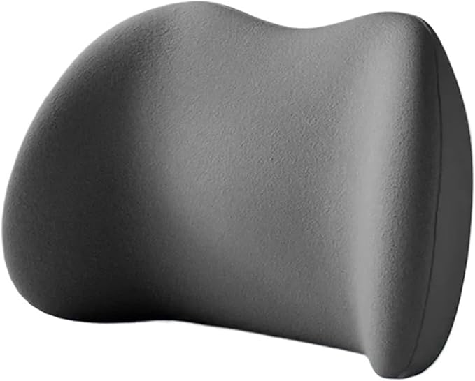 Memory Foam Car Neck Pillow & Waist Cushion - Soft fit for Seat Headrest & Lumbar Support for Comfort(Hb-Grey Waist 1PC)