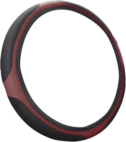 LoyaForba Car Steering Wheel Cover, Universal 14.5-15 Inch, Soft Anti-Slip Neoprene Protector for Steering Wheel, Breathable Odorless and Elastic Stretch, Car Accessory for SUV, Van, Truck (Wine Red)