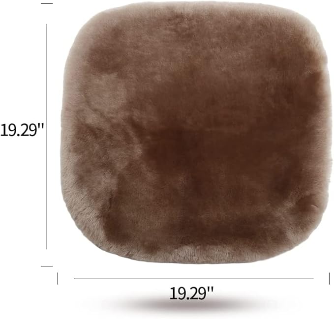 Genuine Sheepskin Auto Seat Pad, Australian Soft Wool Seat Cover Breathable and Sweat-Wicking Comfort Warm Universal Fit,19.2 inch x19.2 inch (Front seat Cushion 1pc, Dark Grey)