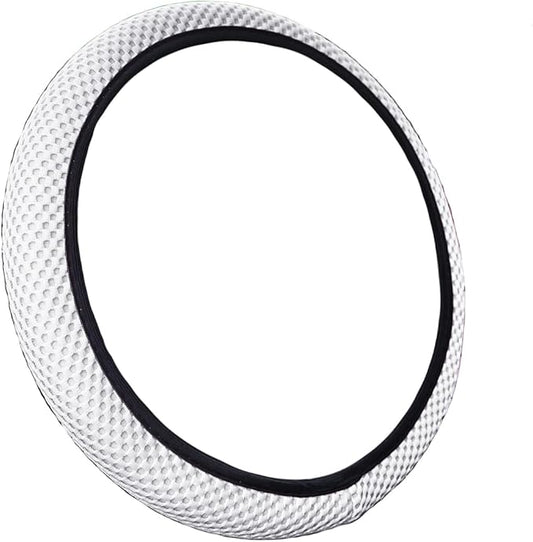 Hiflyer Car Steering Wheel Cover Women & Men, Universal 14.5-15 Inch Steering Wheel Covers, Soft Microfiber Car Wheel Cover Car Stuff Car Accessories Interior (White)