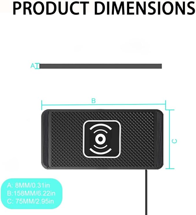 Wireless Car Charger Pad for Hyundai Tucson 2005-2026, Type-C/USB 15W Car Wireless Charger Non-Slip Cordless Charging Mat Car Accessories, B-30cm Type-C Interface