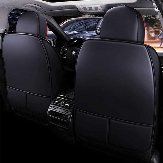 for Toyota CHR Seat Covers 2018-2026, Full Coverage Customized Car Seat Covers, Premium Leather Waterproof Stain-Resistant Easy to Install (Standard 5 Seats, Black&Red)
