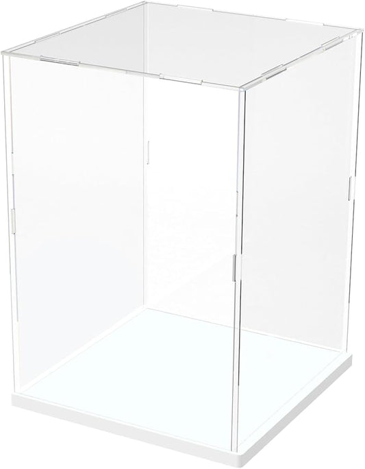 Choowin Acrylic Display Case for Lego Cat 21349 for Lego R2D2 75308 for Lego Transformers Soundwave 10358 Thickened Clear Acrylic Display Cases for Collectibles Assemble Dustproof Display Box(White)