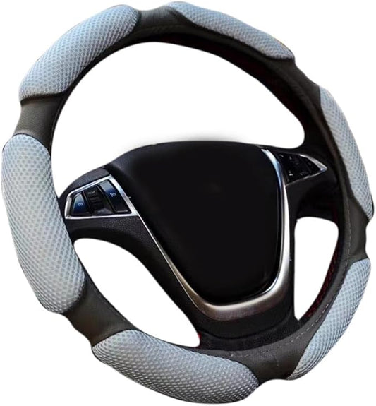 Rayauto Steering Wheel Cover -Odorless, Cooler Hands in Summer, Warmer Hands in Winter (Grey)
