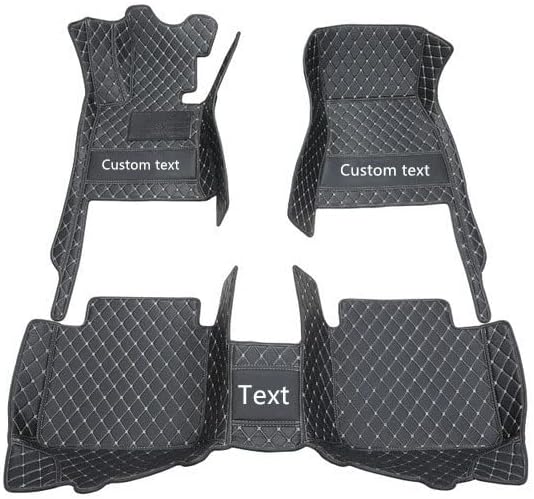 Custom Floor Mats for Cars fit 95% Sedan SUV Sports Car Full Coverage All Weather Men Women Pads Protection Non-Slip Leather Floor Liners (Black and White Stitching)
