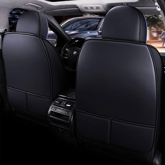 for Toyota RAV4 2008-2025 Car Seat Covers, Full Coverage Customized Seat Covers Premium Leather Waterproof Stain-Resistant Easy to Install (Full Set, Black&Blue)