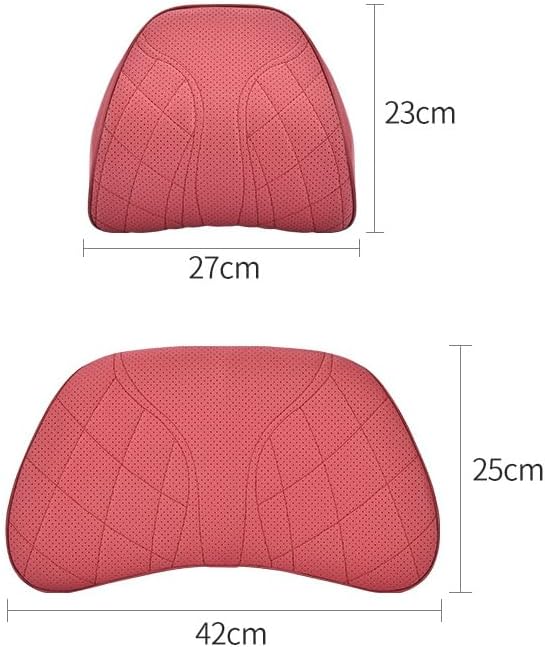 for Chevy Silverado 2007 2008 2009 2010 2011 2012 2013 Leather Car Seat Headrest Lumbar Cushion, Lumbar Support Pillow for Car,for Driving Traveling Relieving Neck Fatigue,1-A Beige