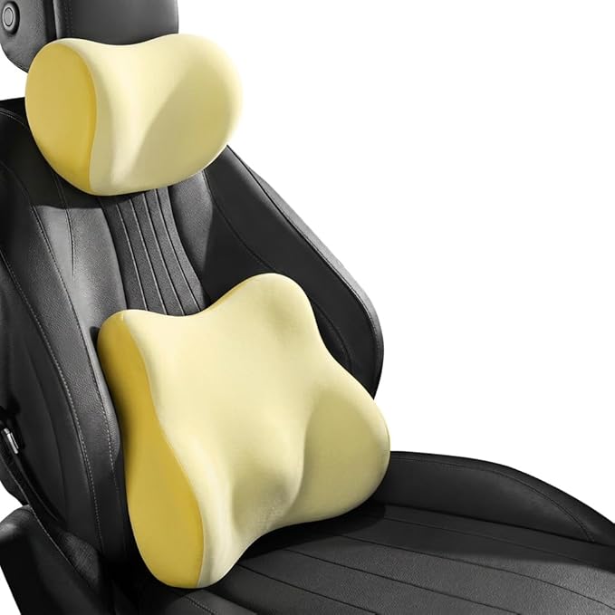 Car Headrest Pillow & Lumbar for Audi A1 GB Sportback 5Door 2018 2019 2020 2021 2022 2023, Car Seat Neck Pillow Back Support, Breathable All-Season Automotive Seat Cushions, 2PCS