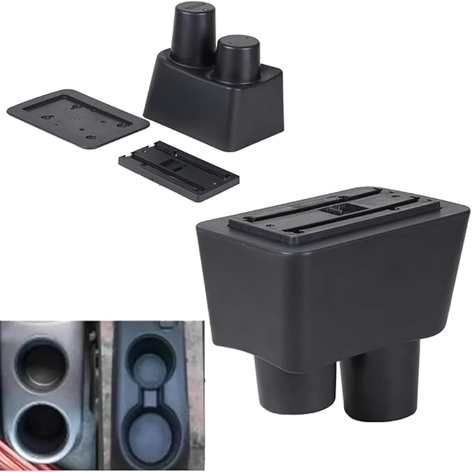 AULPHIKE Compatible with Nissan Versa Armrest 2012-2019 Car Center Console Organizer Armrests Double Door Storage with USB Ports（Carbon Fiber Style）