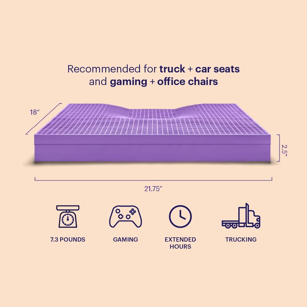 Purple Ultimate Seat Cushion | Pressure Reducing Grid Designed for Ultimate Comfort | Designed for Gaming | Made in The USA