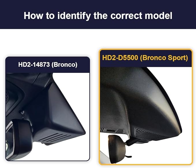 Fitcamx Front 4K+Rear 1080P Dash Cam Adapts for Ford Bronco Sport 2021-2025 (HD2-D5500), 5 Pin Plug, Integrated OEM Look, WiFi & APP, Dual HD Video, Loop Recording, G-Sensor, Easy to Set, 128GB Card